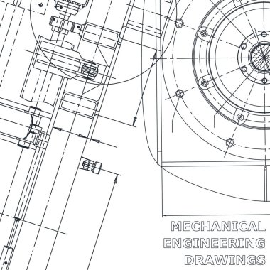 Bilgisayar destekli tasarım sistemleri. Plan, düzeni, plan, kroki. Teknik çizimler, arka planlar. Makine Mühendisliği çizim. Sanayi. Kurumsal kimlik