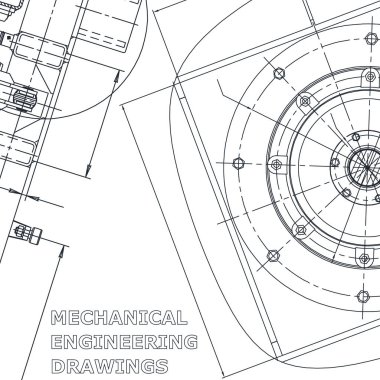Kurumsal kimlik. Planı. Mühendislik çizim vektör. Kapak, el ilanı, afiş, arka plan. Enstrüman yapımı çizimler