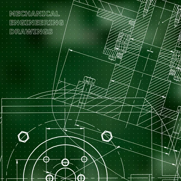 Mecánica Diseño Técnico Ingeniería Identidad Corporativa Fondo Verde Puntos Vista — Vector de stock