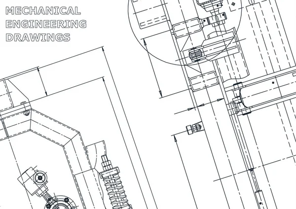 Blauwdruk Schets Vectorillustratie Engineering Cover Flyer Banner Achtergrond Instrument Making — Stockvector