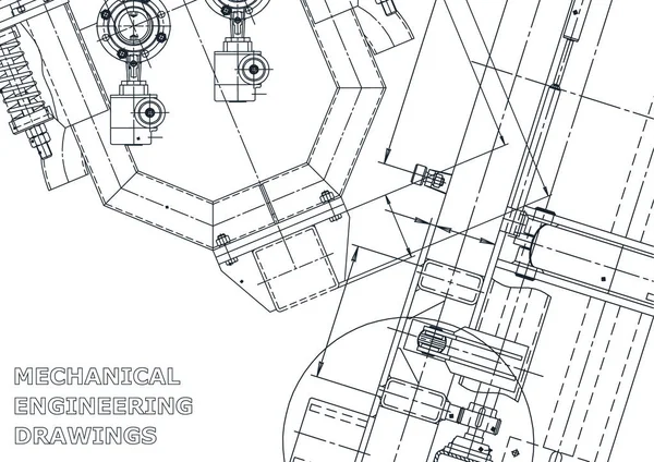 Blaupause Skizze Vektor Engineering Illustration Cover Flyer Banner Hintergrund Instrumentenbau — Stockvektor