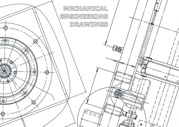 Blaupause Skizze Vektor Engineering Illustration Abdeckung — Stockvektor
