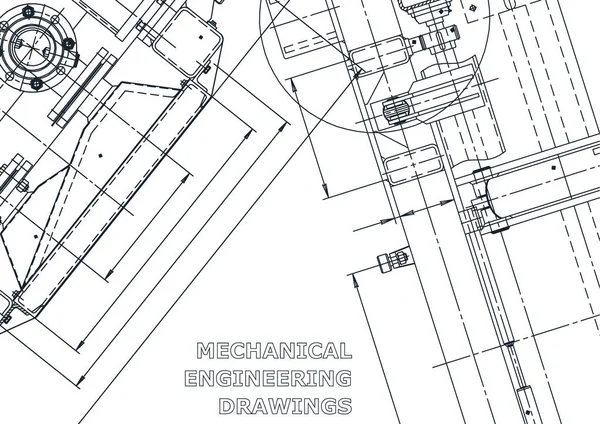 Blaupause Vektor Engineering Illustration Computergestützte Konstruktionssysteme Instrumentenbau Zeichnungen Mechanische Zeichnung — Stockvektor