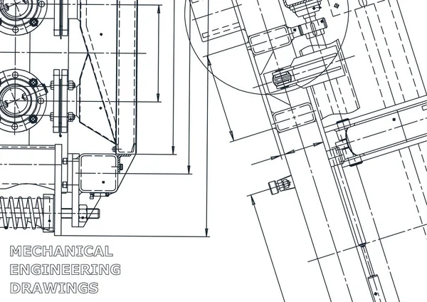 Blaupause Vektor Engineering Illustration Computergestützte Konstruktionssysteme Instrumentenbau Zeichnungen Maschinenbau Zeichnung — Stockvektor
