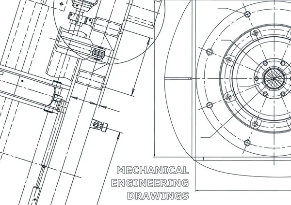 Blaupause Vektor Engineering Illustration Cover Flyer Banner Hintergrund Instrumentenbau Zeichnungen — Stockvektor