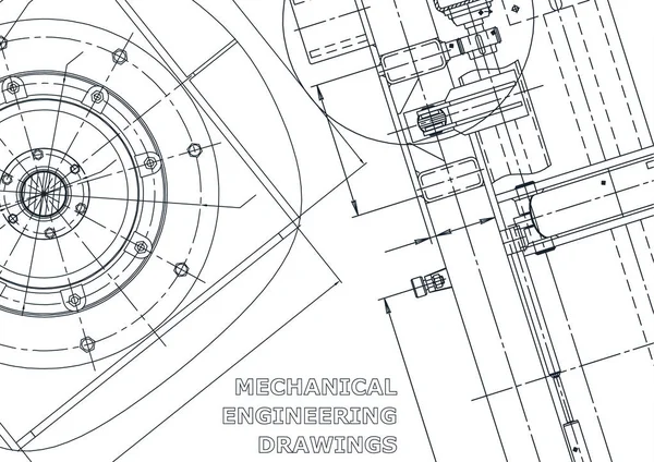 Blauwdruk Vectorillustratie Engineering Cover Flyer Banner Achtergrond Instrument Making Tekeningen — Stockvector