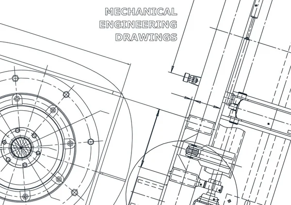 Blauwdruk Vectorillustratie Engineering Cover Flyer Banner Achtergrond Instrument Making Tekeningen — Stockvector