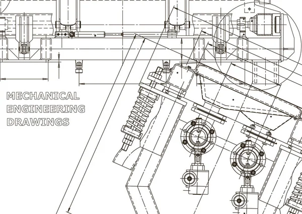 Számítógéppel Segített Tervezési Rendszerek Blueprint Rendszer Terv Vázlat Műszaki Illusztrációk — Stock Vector