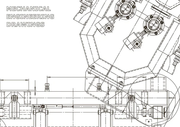 Sistemas Design Assistidos Por Computador Planta Esquema Plano Esboço Técnico —  Vetores de Stock