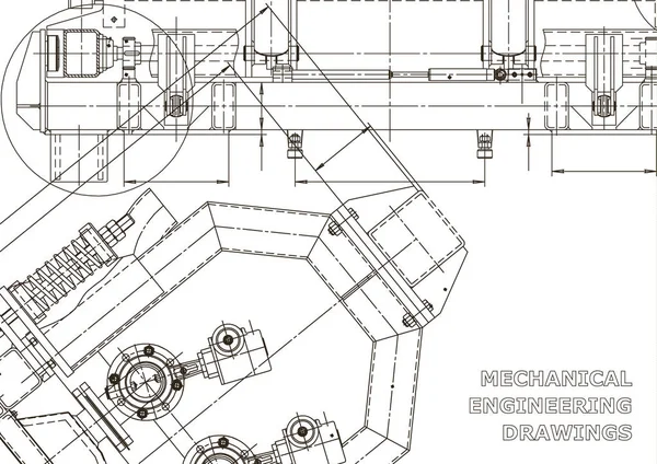 Számítógéppel Segített Tervezési Rendszerek Blueprint Rendszer Terv Vázlat Műszaki Illusztráció — Stock Vector