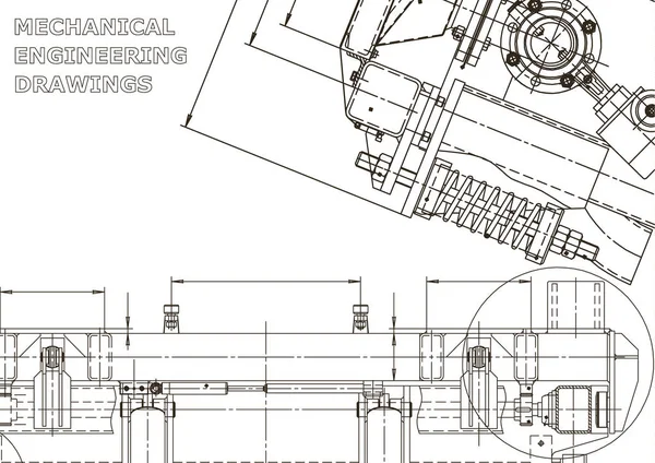 Datorstödd Design System Tekniska Illustrationer Bakgrund Mekaniska — Stock vektor