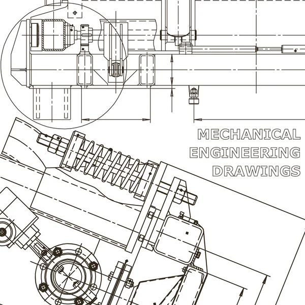 Blueprint Scheme Plan Sketch Technical Illustrations Background Machine Industry Corporate — Stock Vector