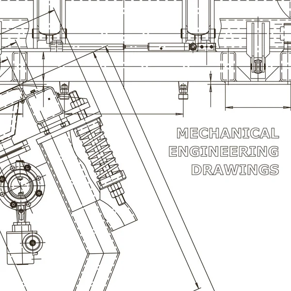 Blueprint Scheme Plan Sketch Technical Illustrations Backgrounds Machine Building Industry — Stock Vector