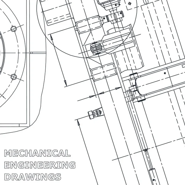 Blueprint Sketch Vector Engineering Illustration Cover Flyer Banner Background Mechanical — Stock Vector