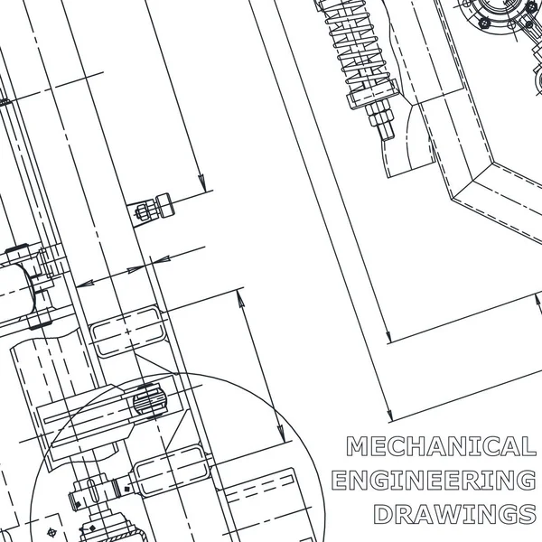 Plano Dibujos Ingeniería Vectorial Fabricación Instrumentos Mecánicos Técnico Identidad Corporativa — Vector de stock
