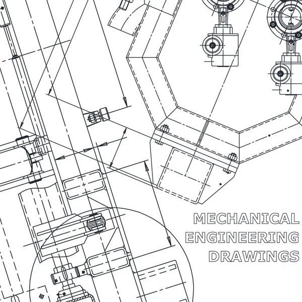 Blaupause Vektor Engineering Zeichnungen Mechanischer Instrumentenbau Corporate Identity — Stockvektor