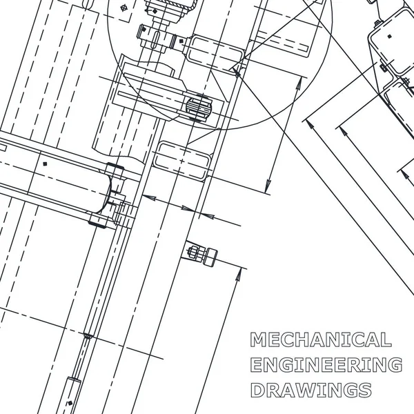 Blueprint Vektorové Strojírenské Ilustrace Pocítacový Návrh Systémů Nástroje Tvorby Výkresů — Stockový vektor