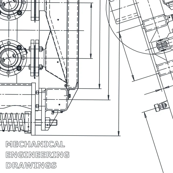 Blaupause Vektor Engineering Illustration Computergestützte Konstruktionssysteme Instrumentenbau Zeichnungen Mechanisch Corporate — Stockvektor