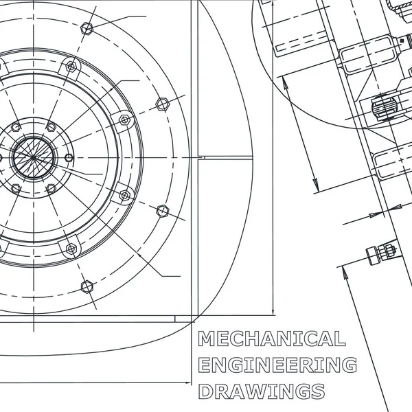 Blueprint Wektor Ilustracja Inżynieria Pokrycie Ulotki Baner Tło Inżynierii Mechanicznej — Wektor stockowy