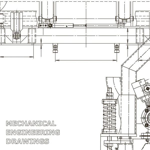 Datorstödd Design System Blueprint Systemet Plan Skiss Teknisk Illustration Industrin — Stock vektor