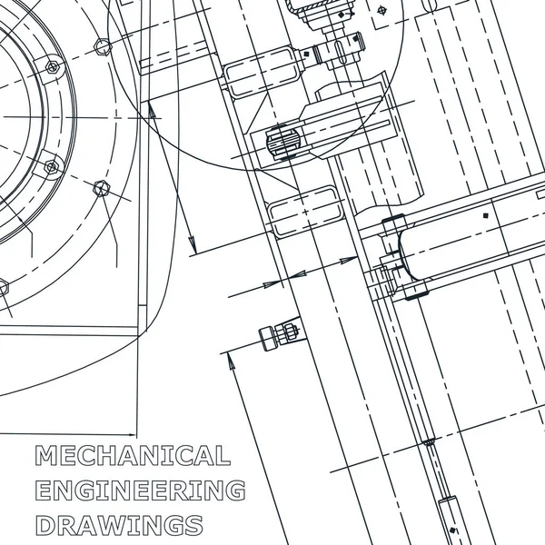 Computergestützte Konstruktionssysteme Entwurf Schema Plan Skizze Technische Abbildungen Hintergründe Maschinenbau — Stockvektor