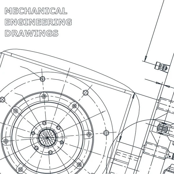 Systemy Komputerowego Wspomagania Projektowania Plan Schemat Plan Szkic Ilustracji Technicznych — Wektor stockowy