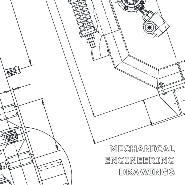 Identidad Corporativa Plano Dibujos Ingeniería Vectorial Fabricación Instrumentos Mecánicos Técnico — Vector de stock