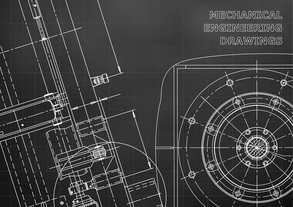 Схема Векторный Рисунок Механическое Изготовление Инструментов Чёрный Фон Сетка — стоковый вектор