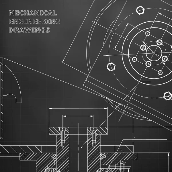 Механика Технический Дизайн Инженерный Механическое Изготовление Инструментов Прикрой Листовка Чёрный — стоковый вектор