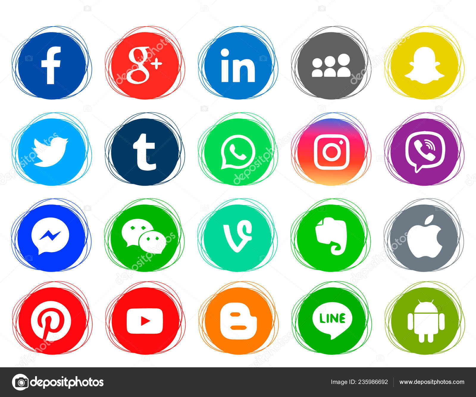 Color Doodle Icons Collection Popular Social Media Icons White Background Vector Image By C Bubushonok Vector Stock Color Doodle Icons Collection Popular Social Media Icons White Background Vector Image By C Bubushonok Vector Stock