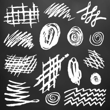 Sevimli çocuk çizimi. Simgeler, işaretler, semboller, iğneler