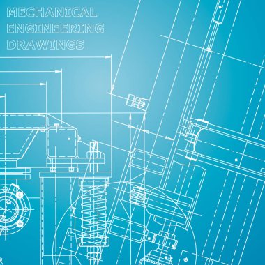 Bilgisayar destekli tasarım sistemleri. Mavi ve beyaz çizim. Teknik çizimler. Endüstri. Şirket Kimliği