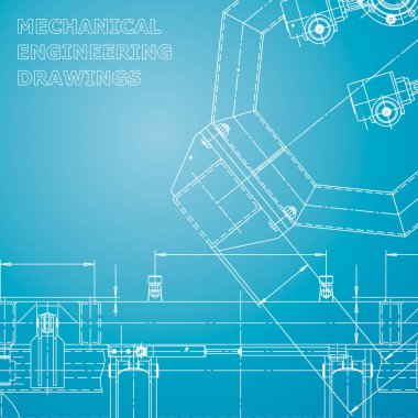 Bilgisayar destekli tasarım sistemleri. Mavi ve beyaz şema, plan, çizim. Endüstri. Şirket Kimliği