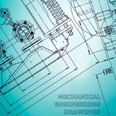 Ayrıntılı plan. Vektör mühendisliği çizimi. Bilgisayar destekli tasarım sistemleri. Açık mavi. Şirket Kimliği