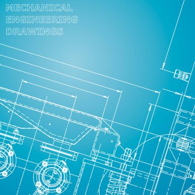 Blueprint. Vektör Mühendisliği Illustration. Bilgisayar destekli tasarım sistemleri. Enstrüman yapımı. Mavi ve beyaz