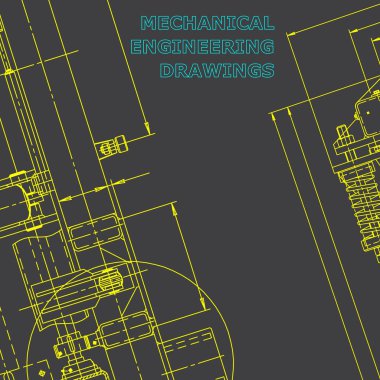 Blueprint. Vektör mühendislik çizimi. Mekanik enstrüman yapımı. Gri