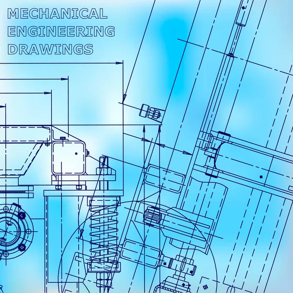 Компьютерные Системы Проектирования Голубой Скетч Технические Иллюстрации Промышленность Фирменный Стиль — стоковый вектор