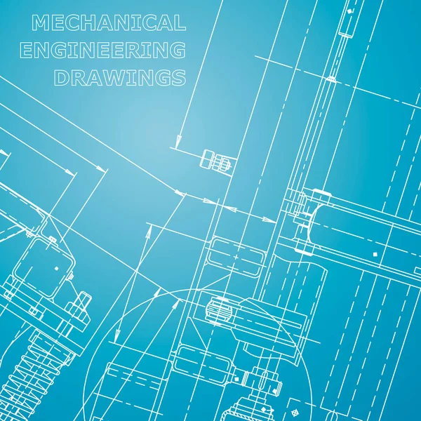 Blueprint. Vektör mühendisliği illüstrasyon. Bilgisayar destekli tasarım sistemleri. Alet yapımı çizimler. Mavi ve beyaz. Mekanik