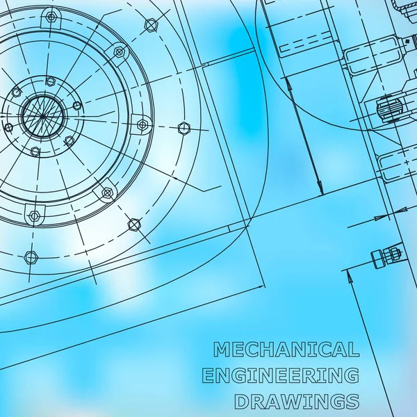 Blaupause Vektor Engineering Illustration Blauer Einband Flyer Corporate Identity — Stockvektor