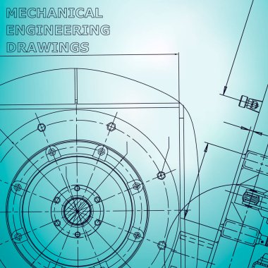Ayrıntılı plan. Şirket Kimliği. Vektör mühendisliği çizimi. Kapak, el ilanı, afiş, açık mavi