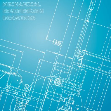 Ayrıntılı plan. Şirket Kimliği. Vektör mühendisliği çizimi. Bilgisayar destekli tasarım sistemleri. Mavi ve beyaz