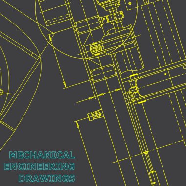 Plan, Kroki. Vektör illüstrasyon. Kapak. Mekanik. Kurumsal kimlik. Gri