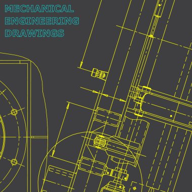 Blueprint, Sketch. Vektör Mühendisliği Illustration. Kapak, afiş, afiş, arka plan. Enstrüman yapımı. Gri. Kurumsal kimlik