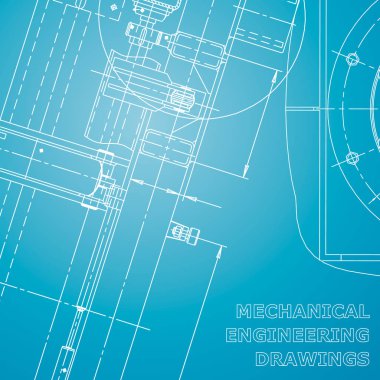 Plan, Kroki. Vektör mühendisliği illüstrasyon. Kapak, el ilanı, afiş, arka plan. Alet yapımı çizimler. Kurumsal kimlik. Mavi ve beyaz