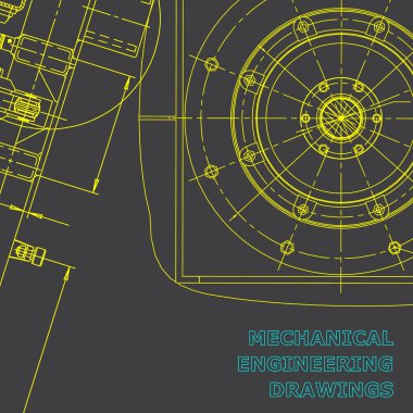 Plan, Kroki. Vektör mühendisliği illüstrasyon. Kapak, el ilanı, afiş, arka plan. Alet yapımı çizimi. Kurumsal kimlik. Gri