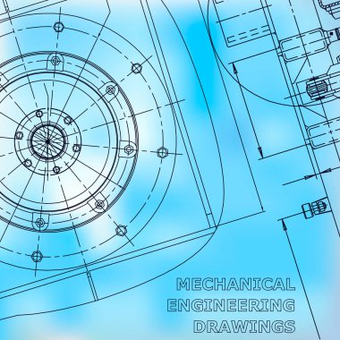 Plan, Kroki. Vektör mühendisliği illüstrasyon. Kurumsal kimlik. Mavi