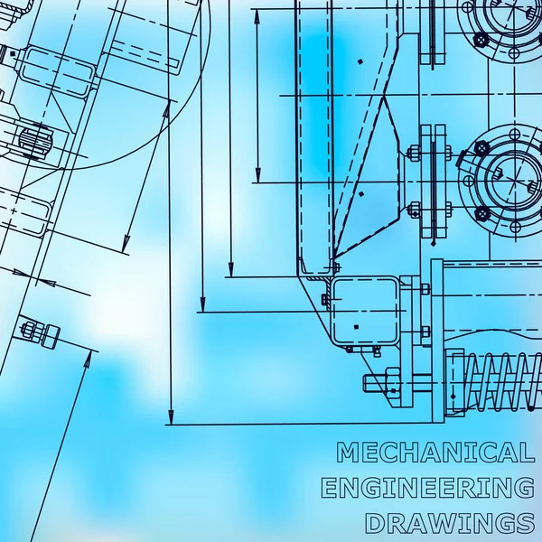 Blaupause Corporate Identity Vektor Engineering Illustration Technische Abbildungen Blau — Stockvektor