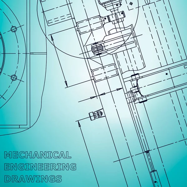 Plano Sketch Ilustración Ingeniería Vectorial Cubierta Volante Pancarta Fondo Mecánica — Archivo Imágenes Vectoriales