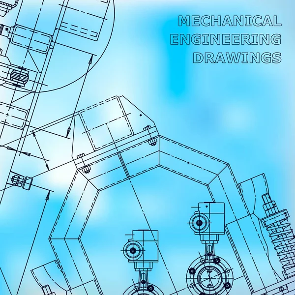 Blaupause Skizze Vektor Engineering Illustration Cover Flyer Banner Hintergrund Instrumentenbau — Stockvektor