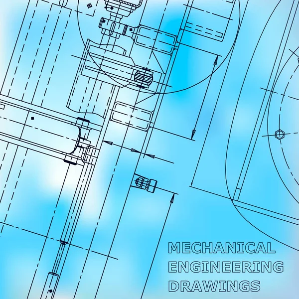 Plano Sketch Ilustración Ingeniería Vectorial Identidad Corporativa Cubierta Volante Azul — Archivo Imágenes Vectoriales